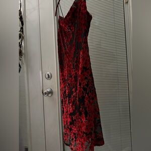 Elegant Red Floral Dress